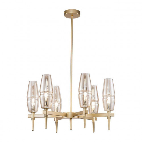 подвесная люстра maytoni lita h002pl-06g янтарная в Костроме