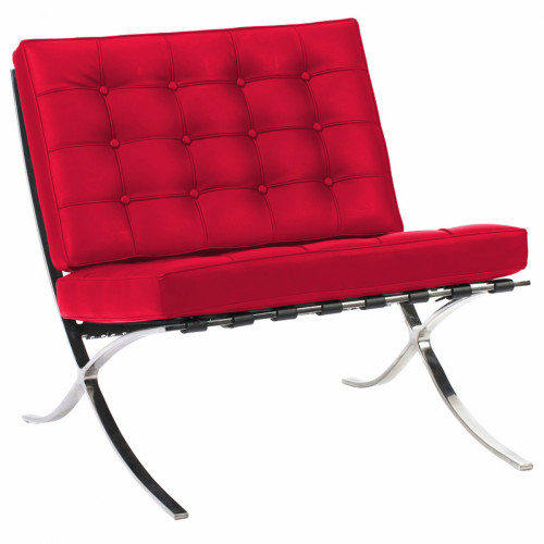 кресло barcelona chair экокожа красное в Костроме