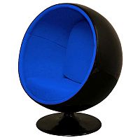 кресло eero ball chair синее с черным в Костроме