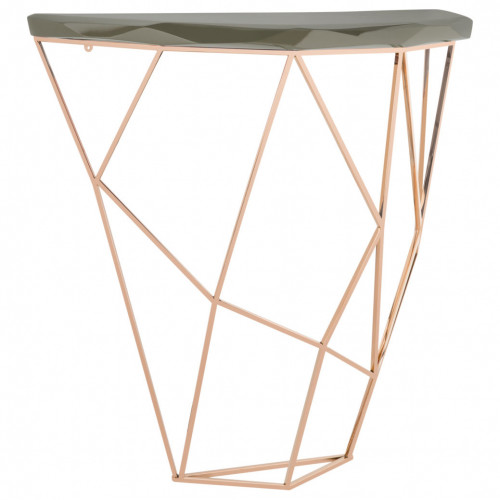 консоль geometric 100x38x90 золото, черная столешница в Костроме