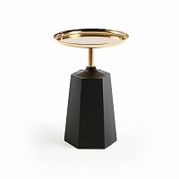 столик приставной plamp со столешницей в отделке золото на черном основании от la forma (ex julia gr в Костроме