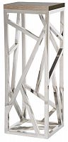 консоль geometric высокая 40x42x110 хром, коричневая столешница в Костроме