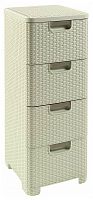 комод c 4 отделениями rattan style кремовый в Костроме