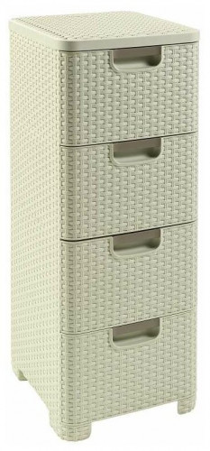 комод c 4 отделениями rattan style кремовый в Костроме