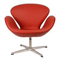 кресло arne jacobsen style swan chair красное в Костроме