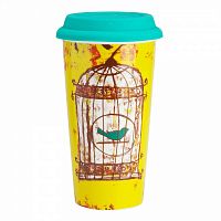 термостакан с силиконовой крышкой bird in cage в Костроме