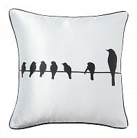 подушка с птичками на проводах birdies on a wire white в Костроме