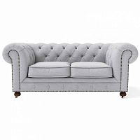 диван chesterfield lux двухместный прямой светло-серый в Костроме