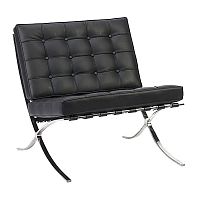кресло barcelona chair кожа черное в Костроме