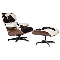 кресло lounge chair & ottoman черно-белое в Костроме