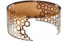 стол журнальный gold круглый коричневый, золотой в Костроме