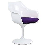 кресло tulip armchair бело-фиолетовое шерсть в Костроме